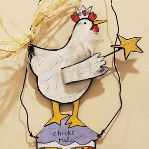 SANDRA MAGSAMEN Metal "Chics Rule" Wall Art